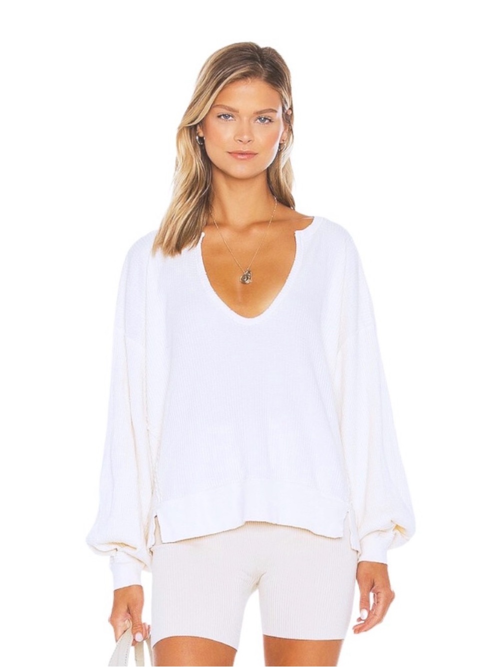 Free People Owen Oversized Thermal in White